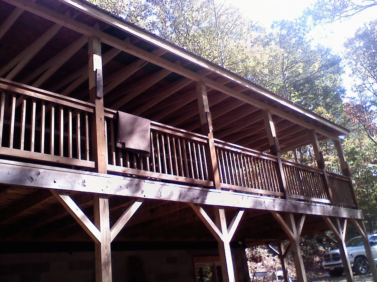 Timber framing under a new elevated porch and deck — Roof Leak Repair in Jewell by Roofing Brothers